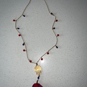 4u by Ana O necklace jewelry, 30”
Healing Hand pendent, Tassel and stones